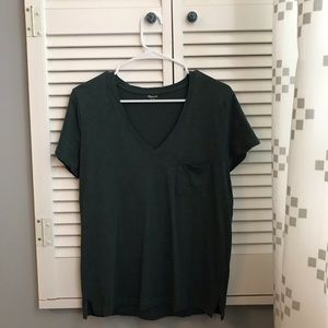 Madewell Whisper Cotton Tee V-neck in Green - M